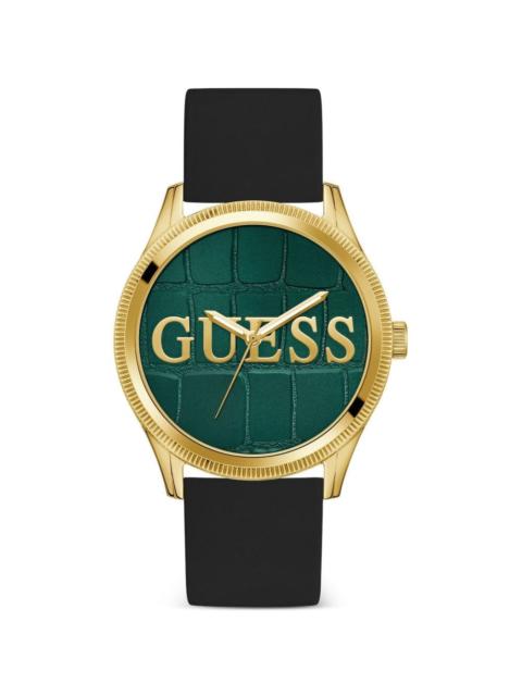 GUESS USA crocodile-pattern 44mm watch