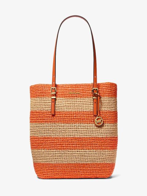 MICHAEL KORS Quinn Large Hand-Crocheted Straw Tote Bag