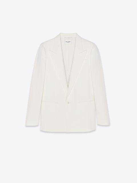 SAINT LAURENT fitted single-breasted jacket in striped wool