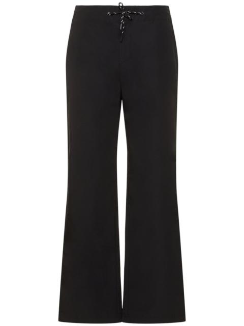 Wide leg pants with drawstring