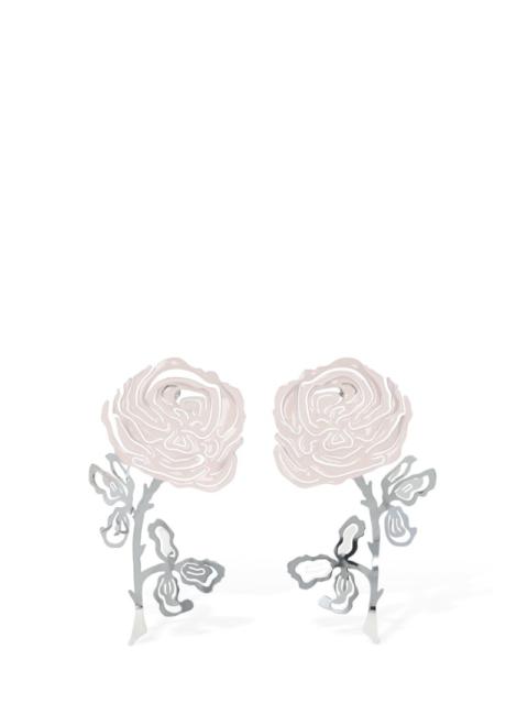 Y/Project Rose enamel earrings