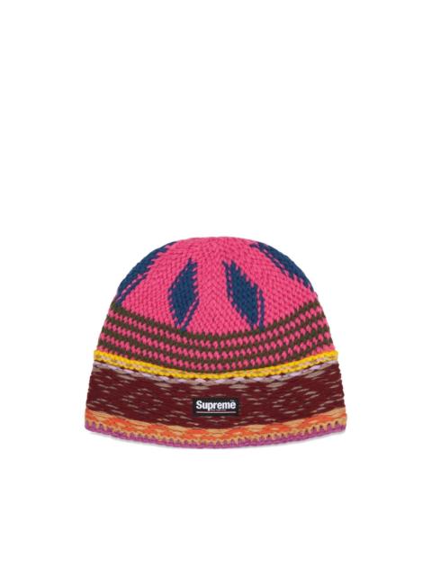 Supreme logo-patch beanies hat
