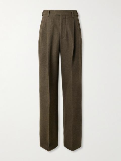 Loro Piana Hubert Pleated Wool and Cashmere-Blend Wide-Leg Trousers