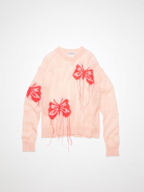 Butterfly knit jumper - Pale pink/red