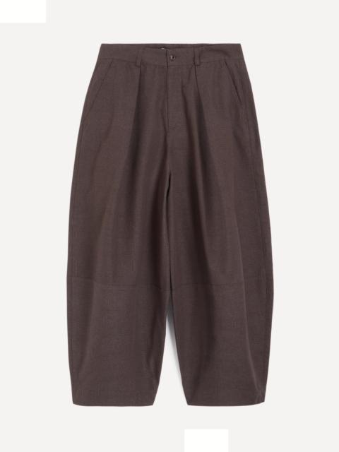 YMC Deadbeat Wavy Check Wide-Leg Trousers