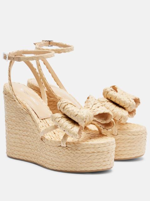 MACH & MACH Le Cadeau raffia espadrille wedges