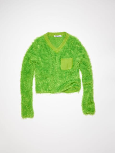 Acne Studios Fluffy v-neck jumper - Apple green