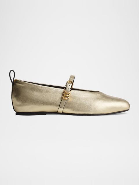 rag & bone Spire Leather Mary Jane Ballerina Flats