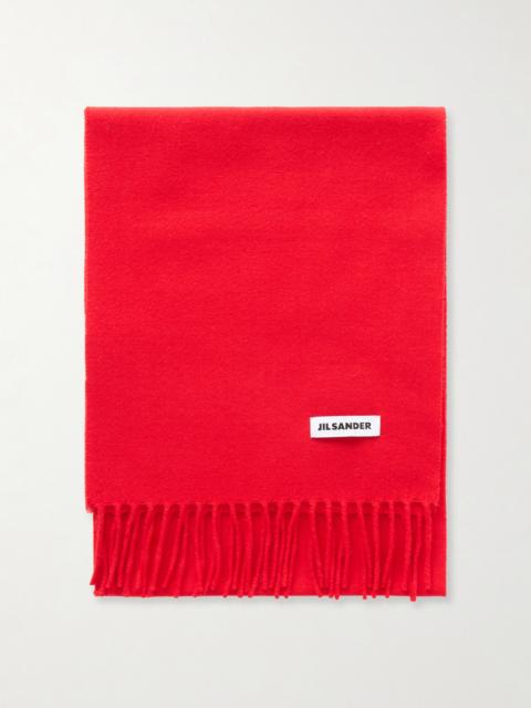 Jil Sander Fringed Virgin Wool Scarf