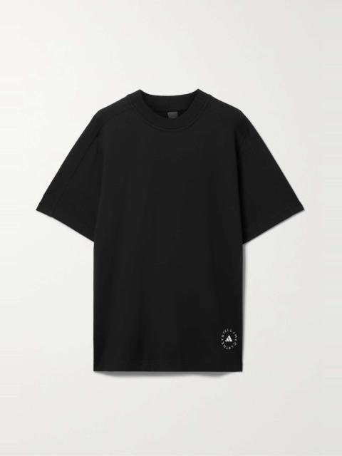 Printed organic cotton-blend jersey T-shirt