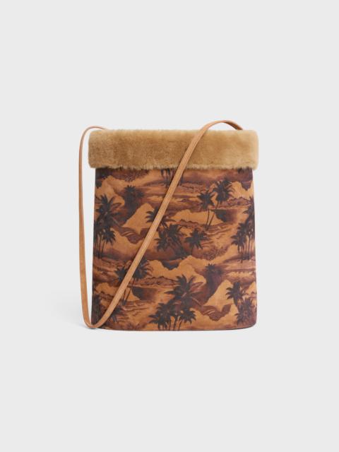CELINE BUCKET IN SHEARLING PALM TREES PRINT