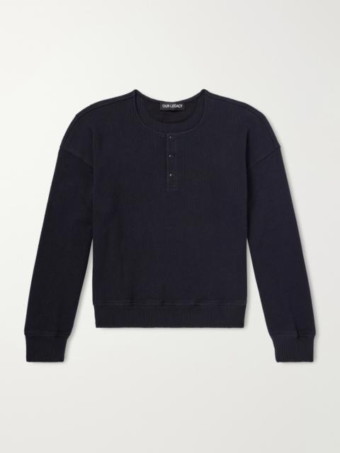 Our Legacy Ballon Ribbed Stretch-Cotton Henley T-shirt