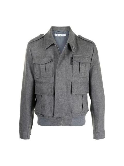 Off-White Off-White SS21 Logo Multiple Pockets Jacket Gray OMEA271R21FAB0010800
