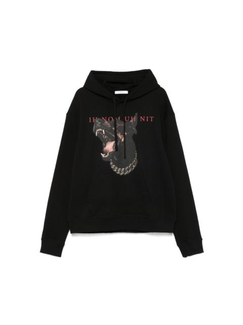 ih nom uh nit dog-print hoodie