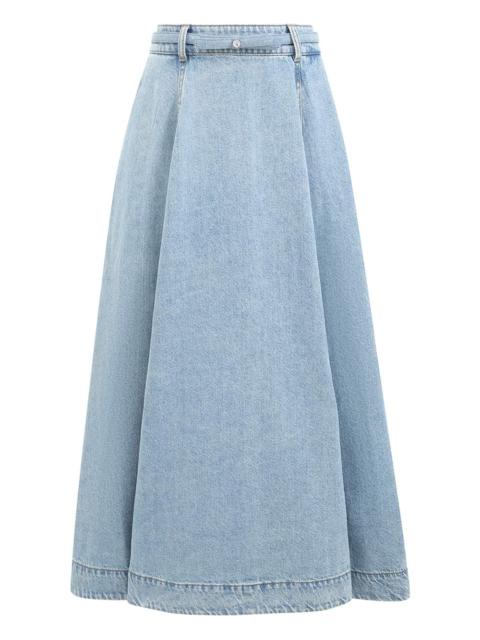 Zimmermann CRUSH DENIM FULL MIDI SKIRT