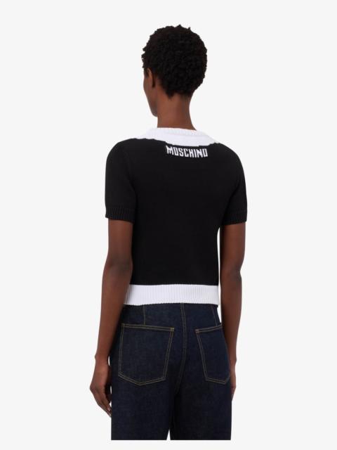Moschino ORGANIC COTTON BLEND INTARSIA KNIT