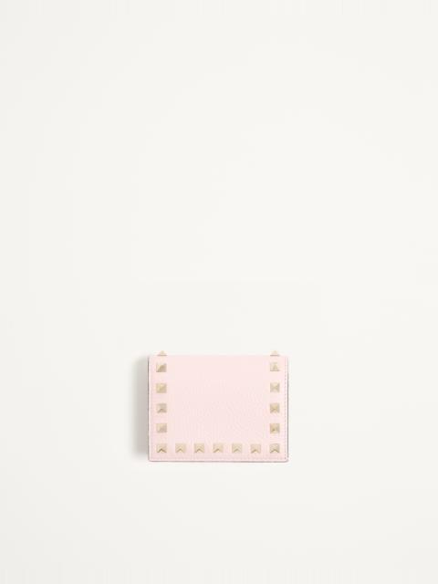 Valentino SMALL ROCKSTUD GRAINY CALFSKIN WALLET