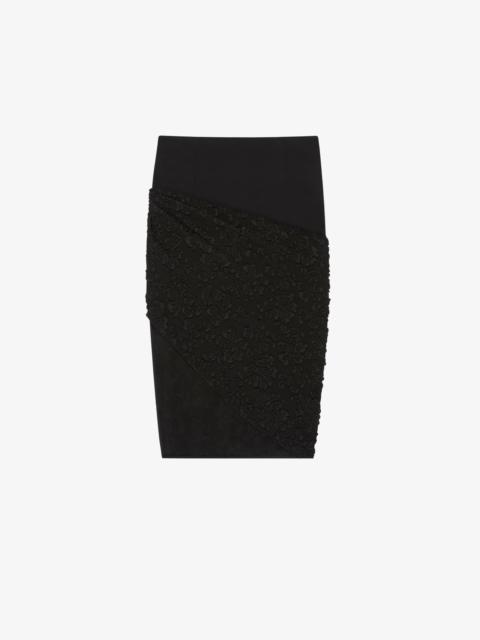 Givenchy ASYMMETRIC DRAPED SKIRT IN JERSEY WITH FLORAL PATTERN