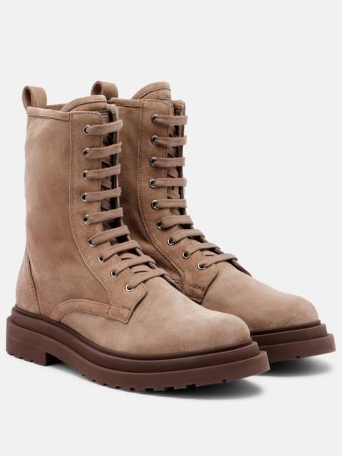 Brunello Cucinelli Suede lace-up boots