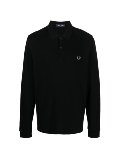 crest-motif polo shirt