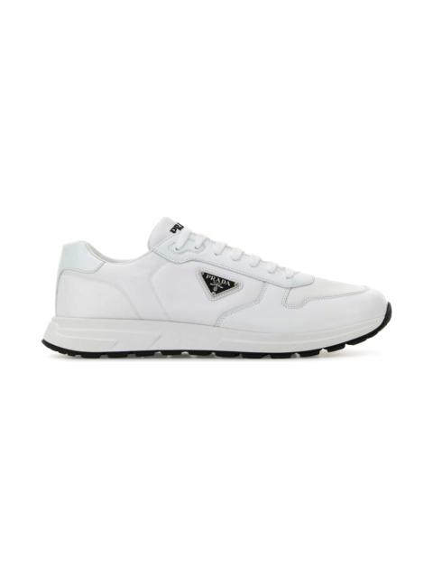 Prada White Nylon And Leather Prax 2.0 Sneakers