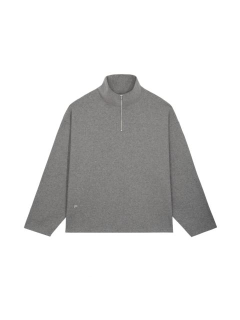 PANGAIA Women's Recycled Wool Jersey Half-Zip Sweater - Volcanic Grey