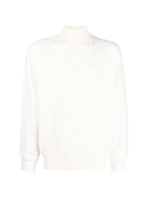 Neil Barrett embroidered-logo sleeve knit jumper