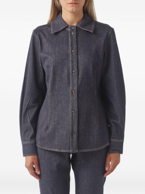Max Mara contrast-stitch long-sleeved shirt