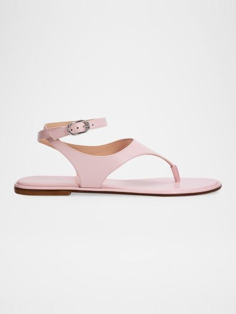Stuart Weitzman Marley Nappa Leather Flat Thong Sandals