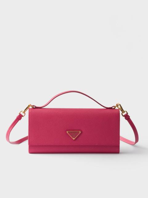Prada Saffiano leather wallet with shoulder strap