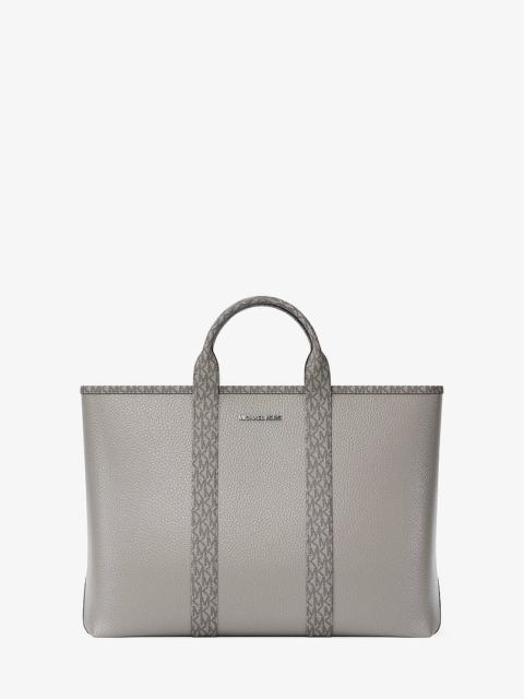 MICHAEL KORS Cooper Medium Pebbled Leather and Signature Logo Tote Bag