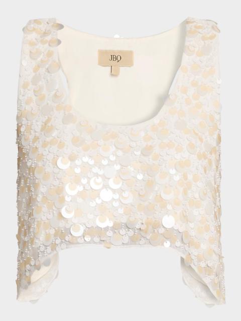 JBQ Juliet Sequined Crop Top