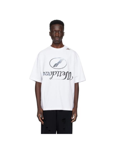 We11done White Distressed T-Shirt