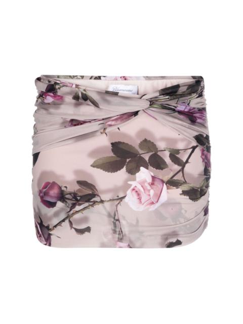 Blumarine floral-print ruched miniskirt