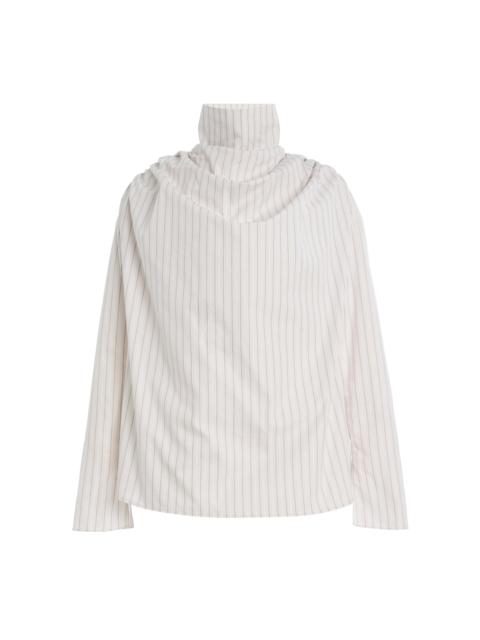 KALLMEYER Penelope Draped Striped Cotton Top stripe
