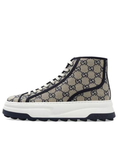GUCCI Gucci GG High Top Sneaker 'Beige Blue' 745999-FABZZ-4043