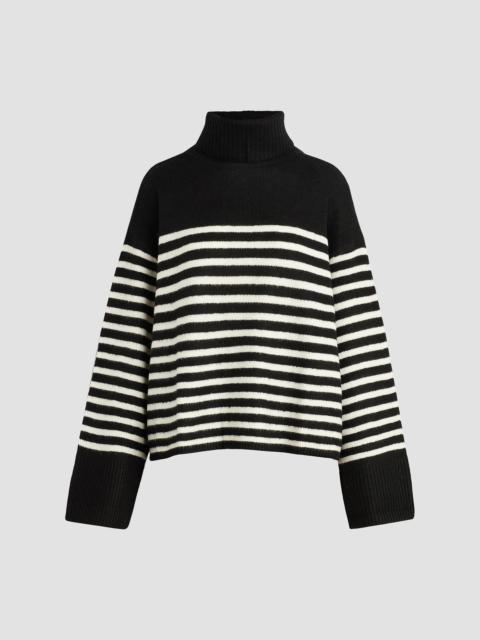 Joe's Jeans Women's The Penelope Striped Turtleneck Sweater - Black With White