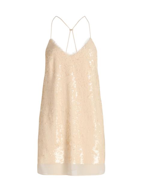 rag & bone Women's Kali Sequin-Embellished A-Line Minidress - Soft Pink