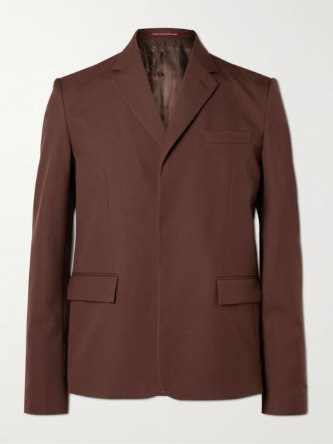 GUCCI Slim-Fit Logo-Embossed Wool-Twill Blazer Brown