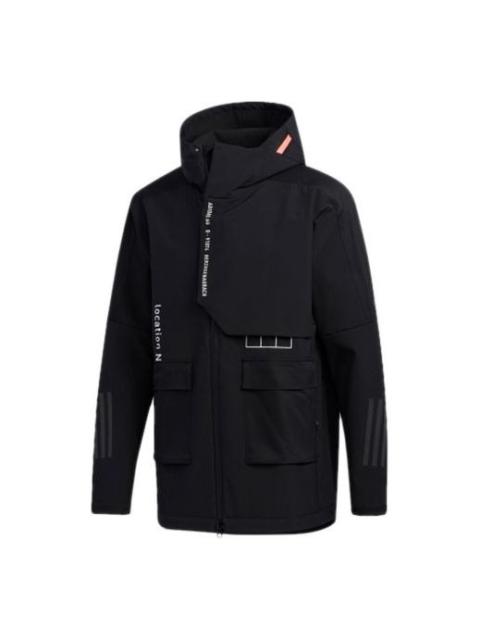 adidas adidas M Tech Outr JKT Zipper Cardigan Casual Sports Hooded Jacket Black FU6569