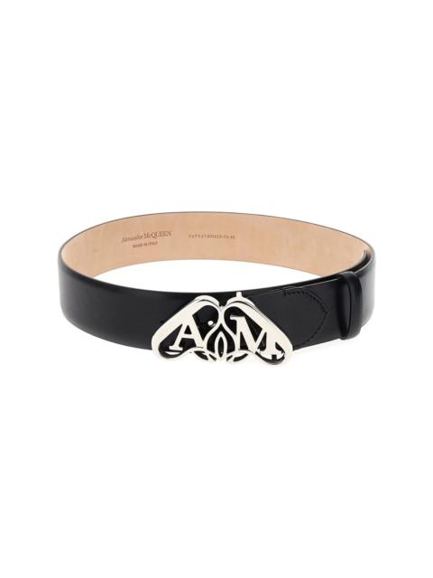 Alexander McQueen Seal-buckle leather belt