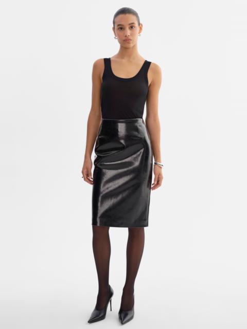 LAMARQUE GEORGIA | Faux Patent Leather Pencil Skirt