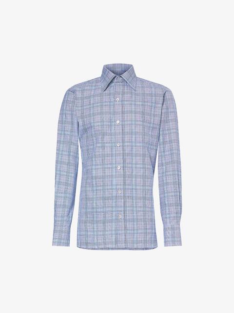 Spread-collar slim-fit cotton-poplin shirt