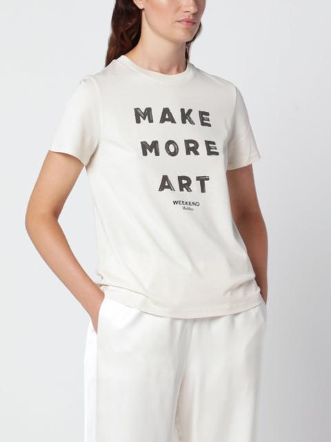 WEEKEND Max Mara Cream T-shirt in cotton with logo print