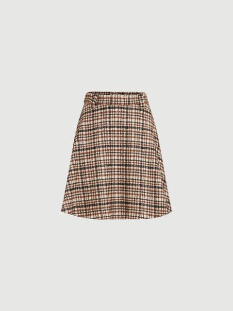 Brunello Cucinelli Comfort checked wool and alpaca mini circle skirt
