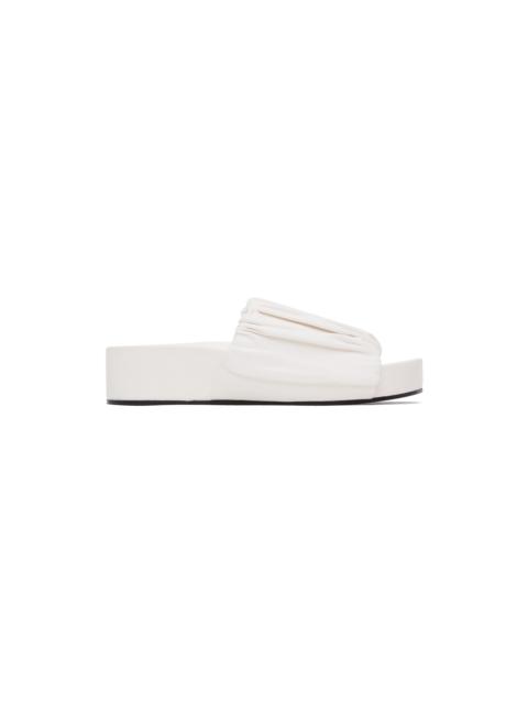 Jil Sander White Oversized Ruched Sandals