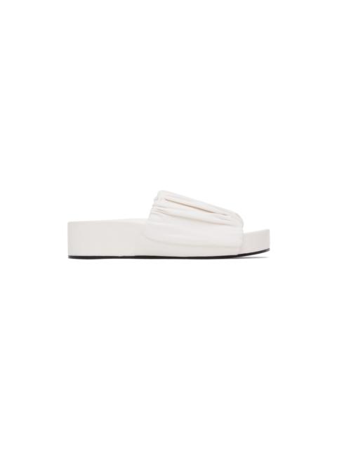 White Oversized Ruched Sandals