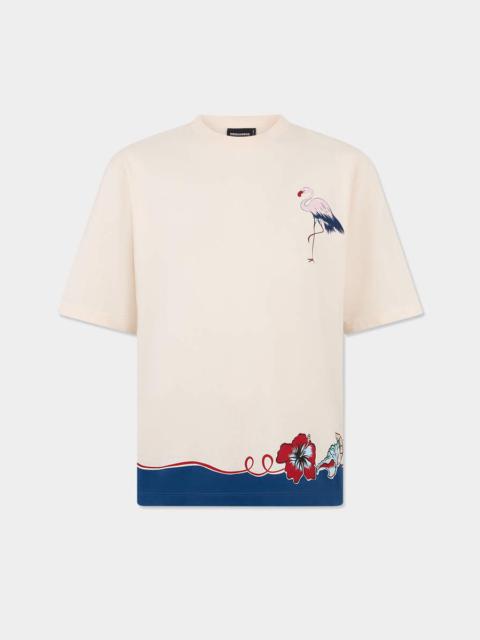 DSQUARED2 ALOHA SOUVENIR LOOSE FIT T-SHIRT