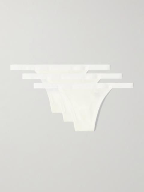 CDLP Set Of Three Stretch-tencel Lyocell Thongs