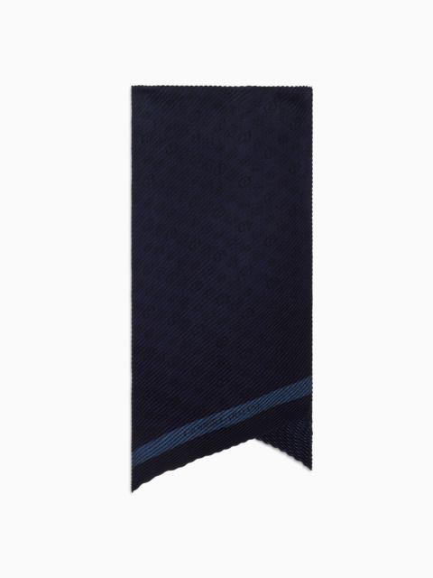 GIORGIO ARMANI Pleated silk and wool scarf